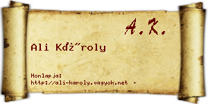 Ali Károly névjegykártya