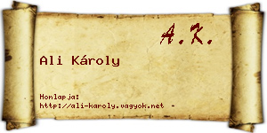 Ali Károly névjegykártya