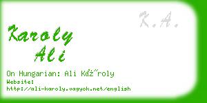 karoly ali business card